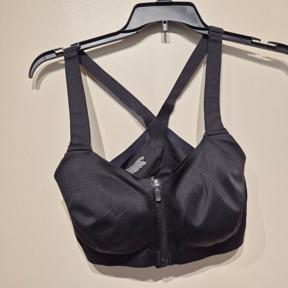 Victoria Secret Sport 36DD Incredible Knockout Ultra Max Black Zip Front Bra